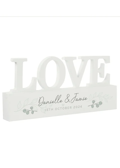 Personalised Memento Company White Wood Botanical Love Ornament - One Size Image 1