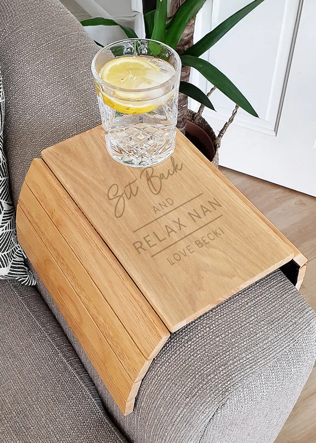 Personalised Memento Company Classic Brown Wooden Sofa Tray