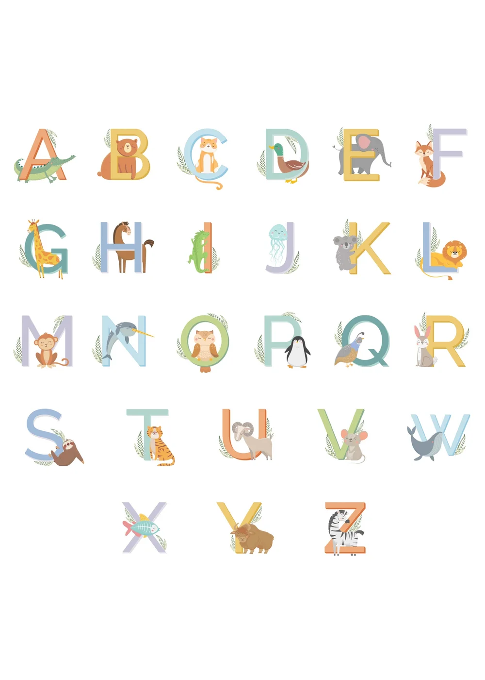 Personalised Memento Company White Animal Alphabet Plastic Cutlery - One Size Image 4