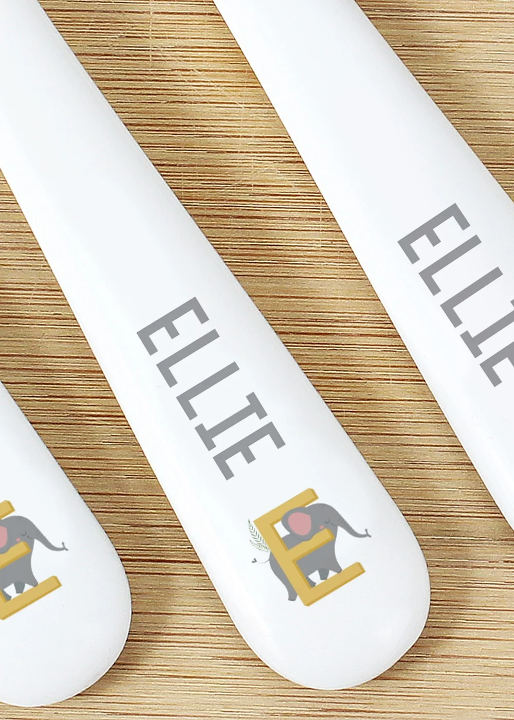 Personalised Memento Company White Animal Alphabet Plastic Cutlery - One Size Image 2