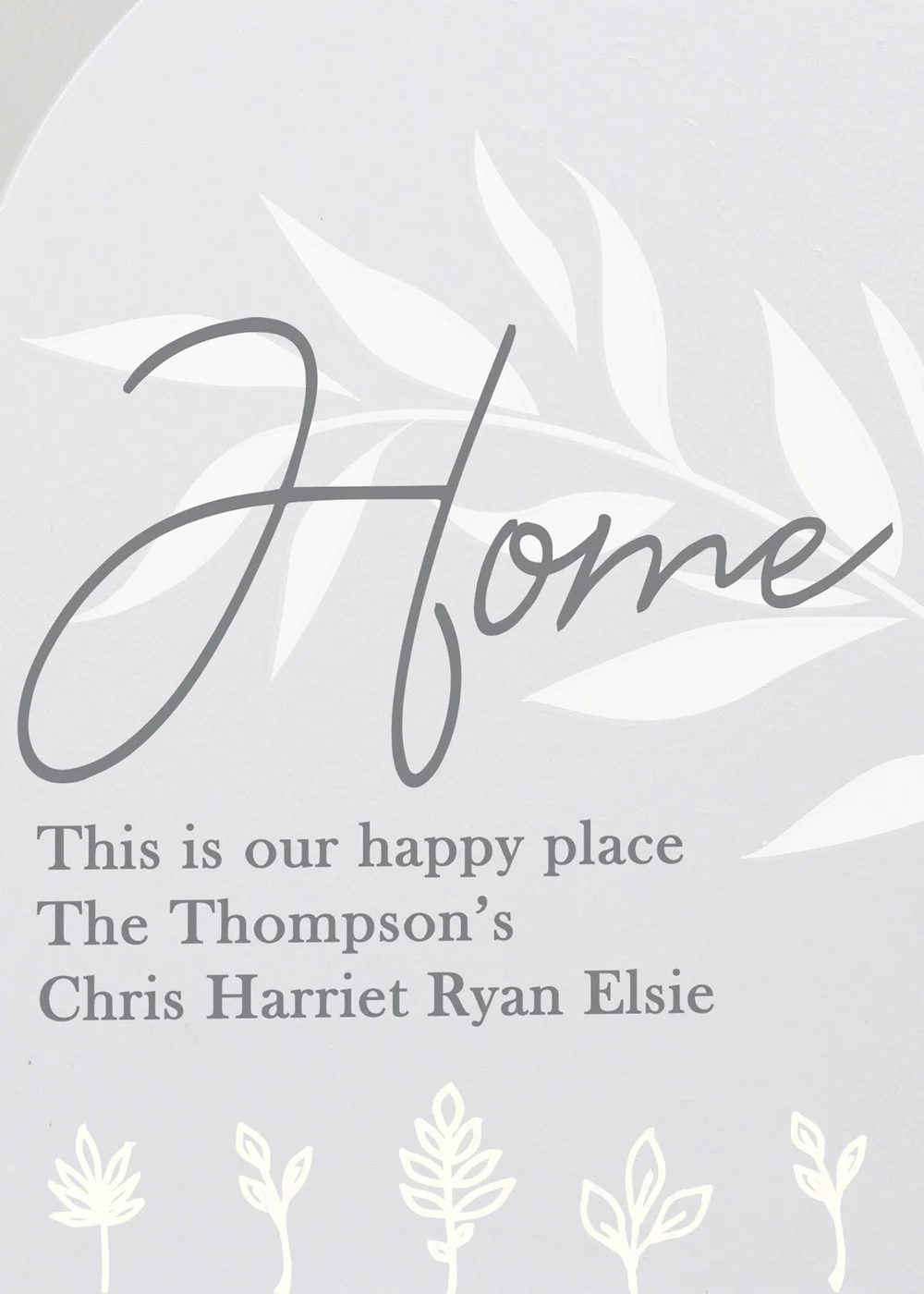 Personalised Memento Company Grey Leaf Decor Free Standing Heart Ornament - One Size Image 2