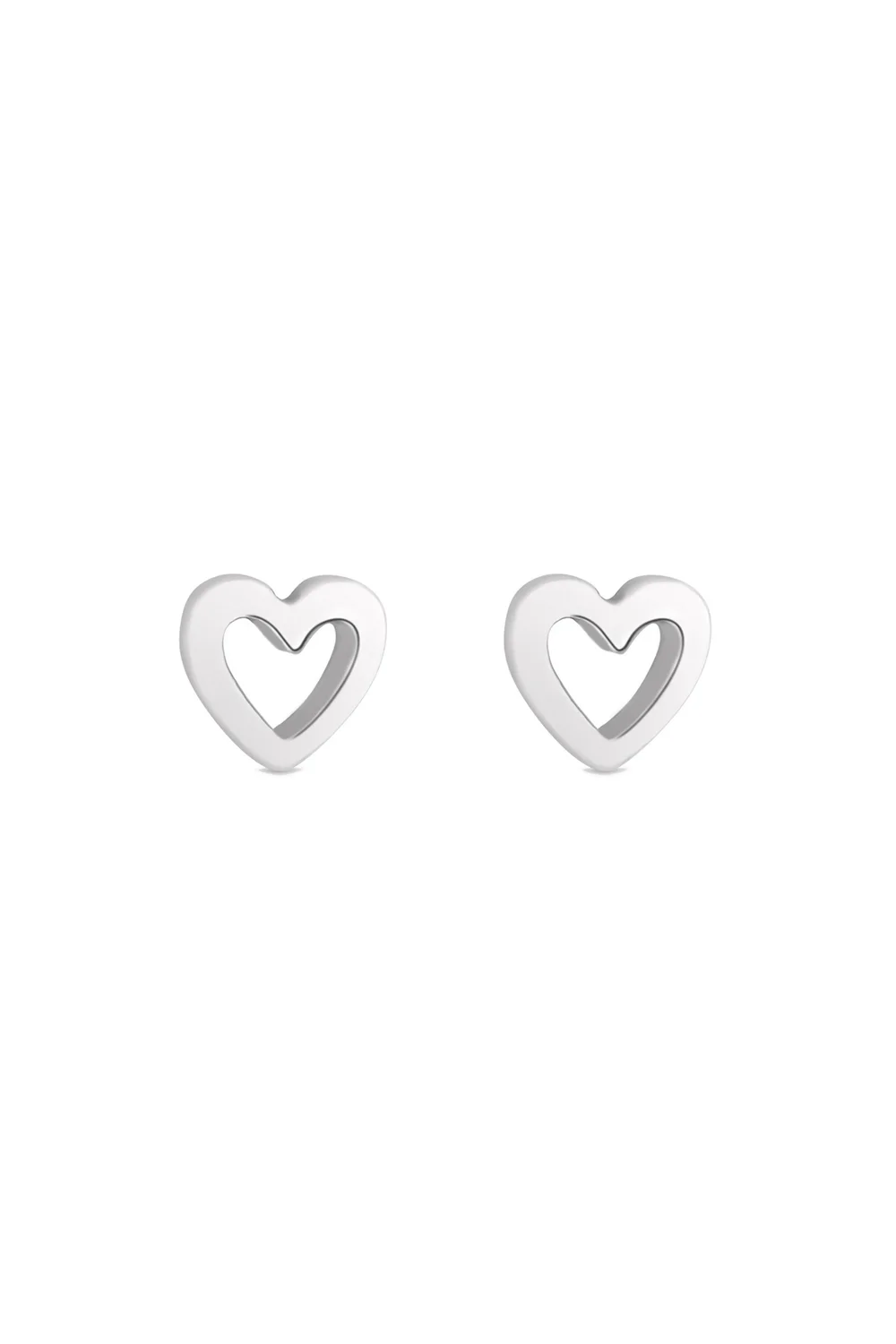 Simply Silver Sterling Silver 925 Open Heart Stud Earrings - One Size Image 1