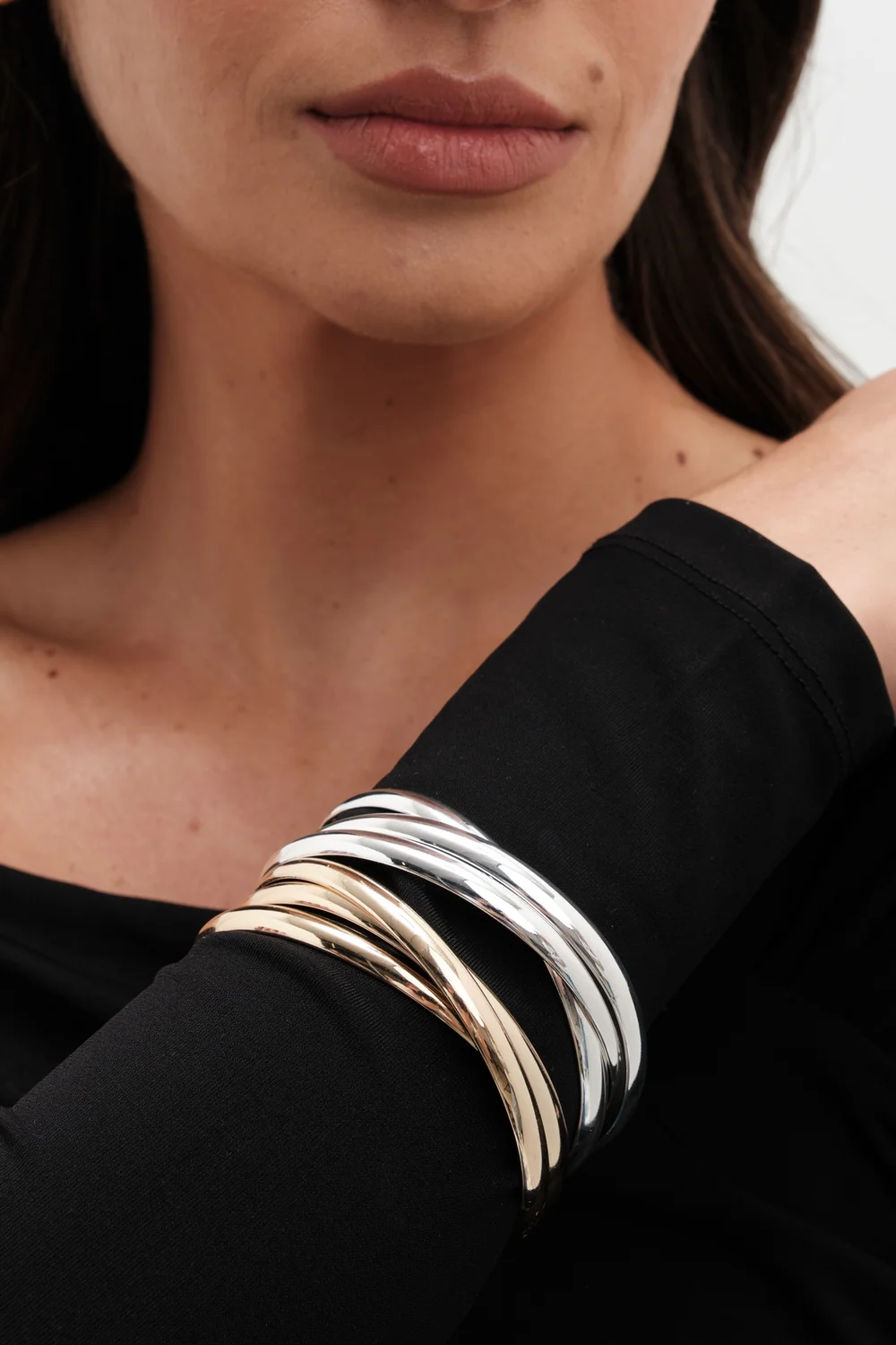 Jon Richard Gold Plated Interlock Bangles - One Size Image 2