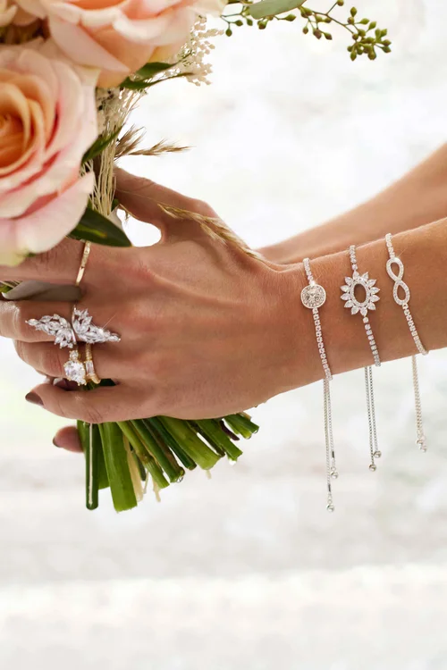 Jon Richard Silver Plated Crystal Infinity Toggle Bracelet - One Size Image 2