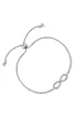 Jon Richard Silver Plated Crystal Infinity Toggle Bracelet - One Size Image 1
