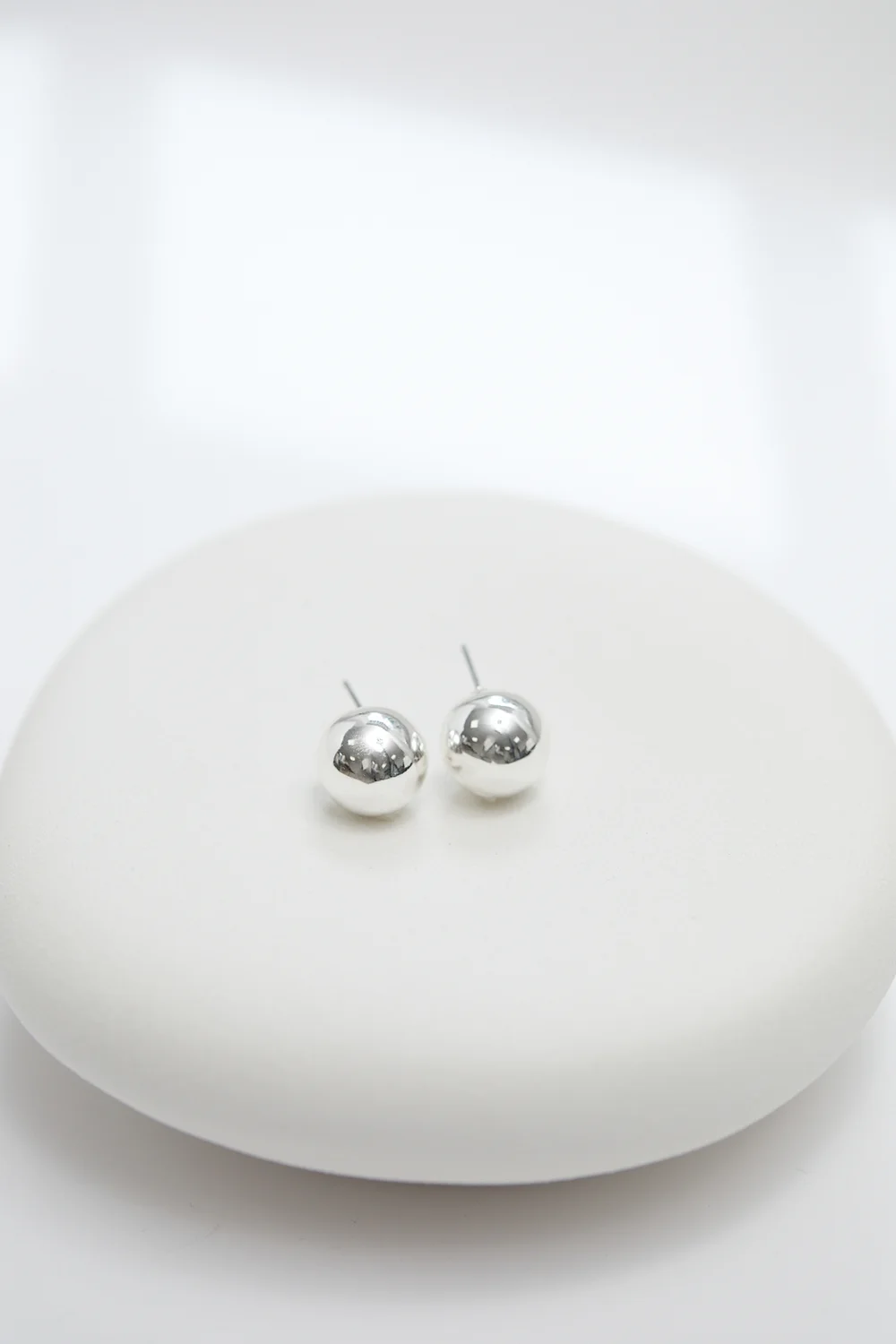 Jon Richard Silver Plated Polished Orb Stud Earrings - One Size Image 1