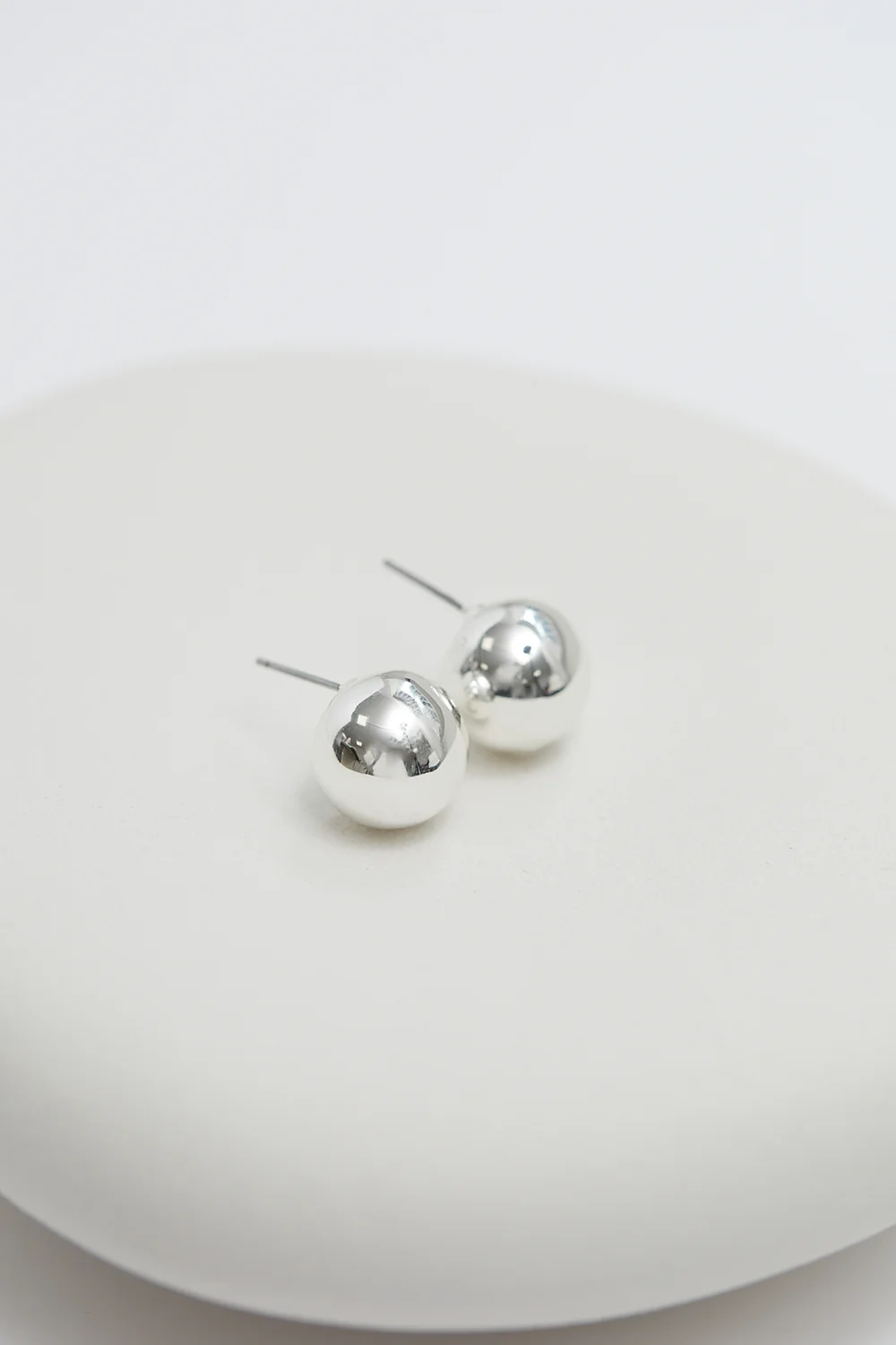 Jon Richard Silver Plated Polished Orb Stud Earrings - One Size Image 2