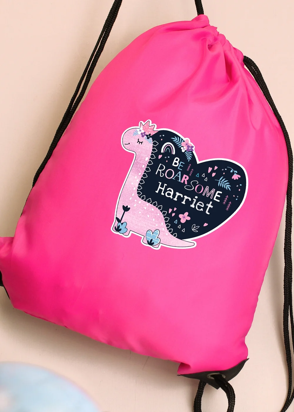 Personalised Memento Company Pink Dinosaur Kit Bag - One Size Image 3