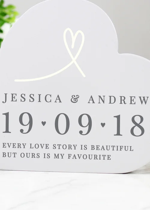Personalised Memento Company Grey Free Text Free Standing Heart Ornament - One Size Image 2