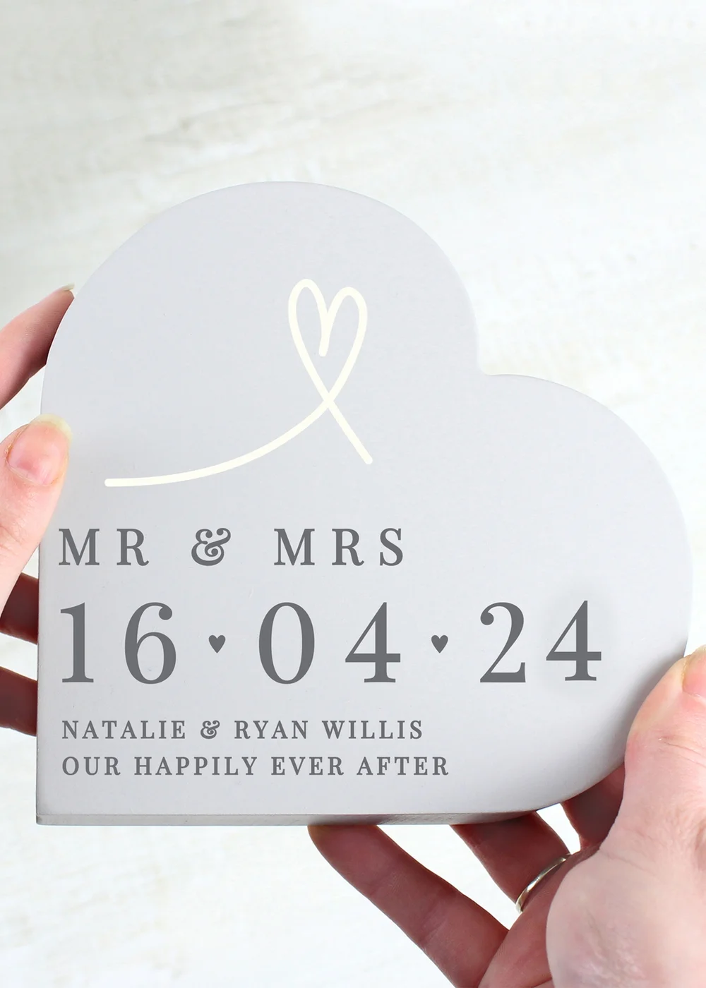 Personalised Memento Company Grey Free Text Free Standing Heart Ornament - One Size Image 3