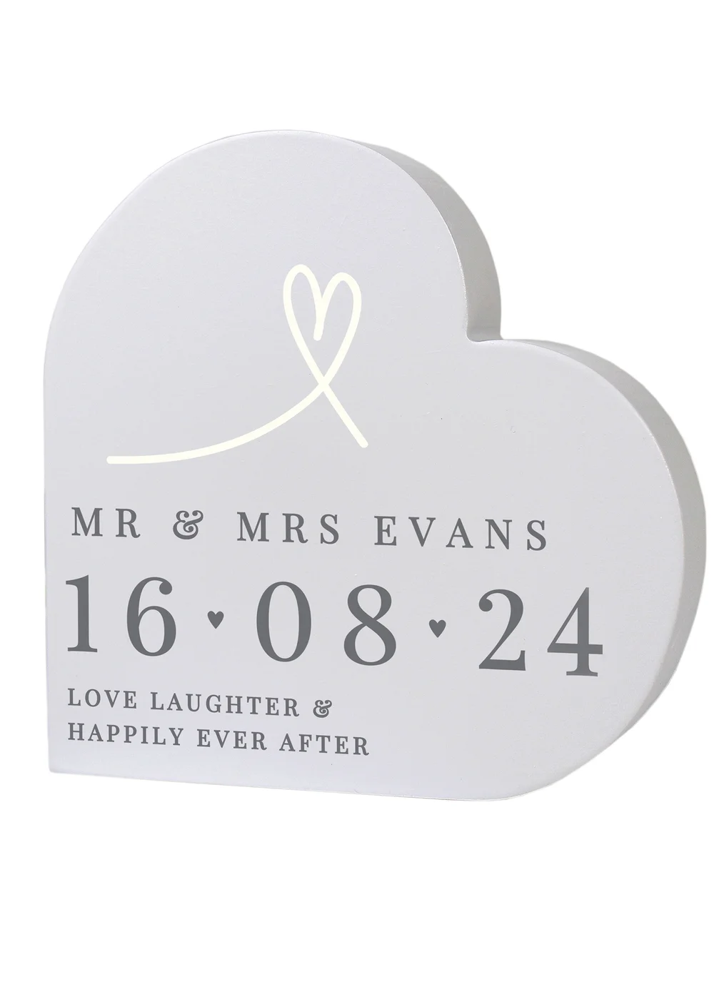 Personalised Memento Company Grey Free Text Free Standing Heart Ornament - One Size Image 1