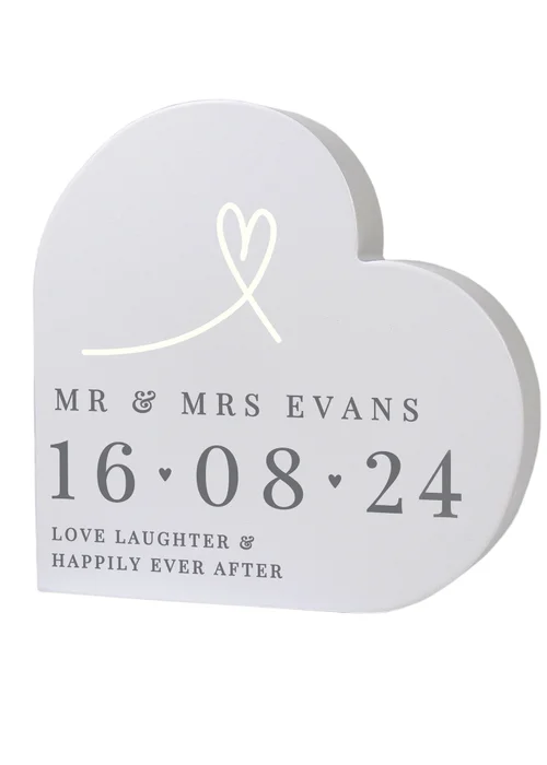 Personalised Memento Company Grey Free Text Free Standing Heart Ornament - One Size Image 1