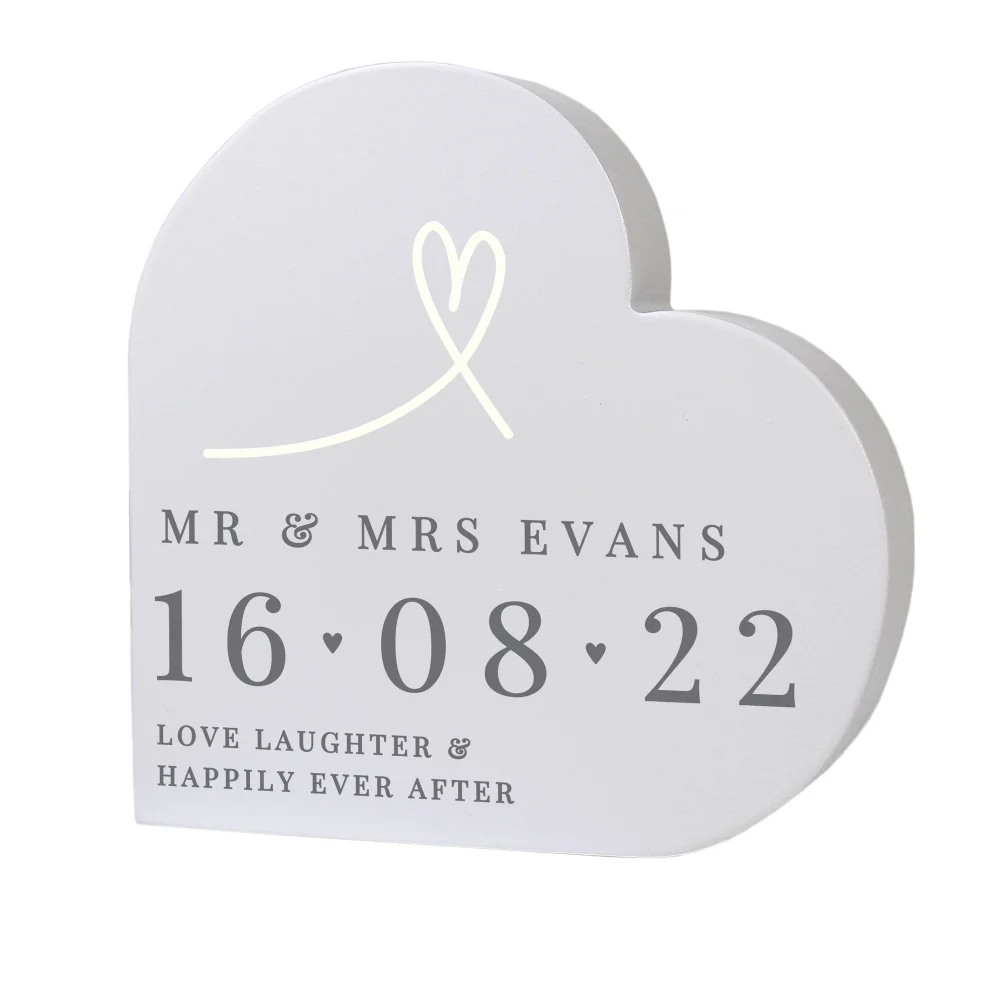 Personalised Memento Company Grey Free Text Free Standing Heart Ornament - One Size Image 5