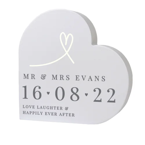 Personalised Memento Company Grey Free Text Free Standing Heart Ornament - One Size Image 5