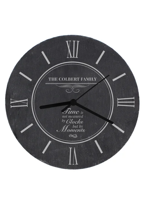 Personalised Memento Company Slate Moments Slate Clock - One Size Image 3