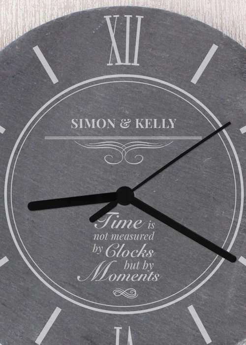 Personalised Memento Company Slate Moments Slate Clock - One Size Image 2