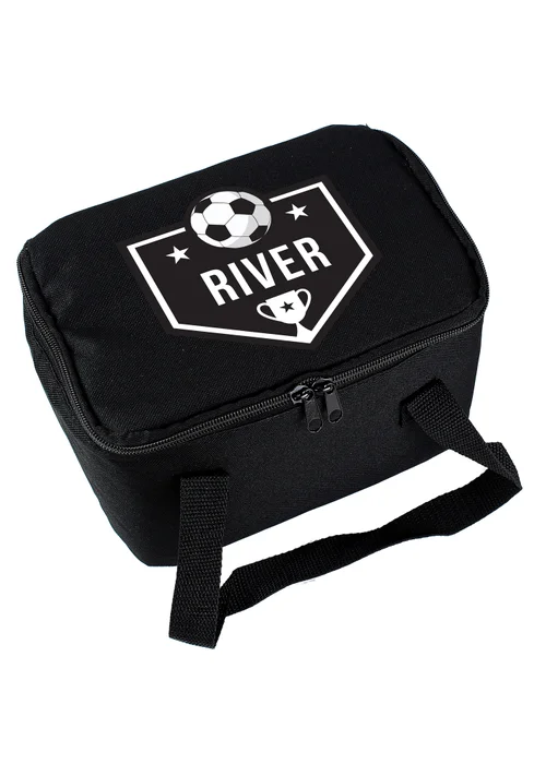 Personalised Memento Company Black Football Lunch Bag - One Size Image 1