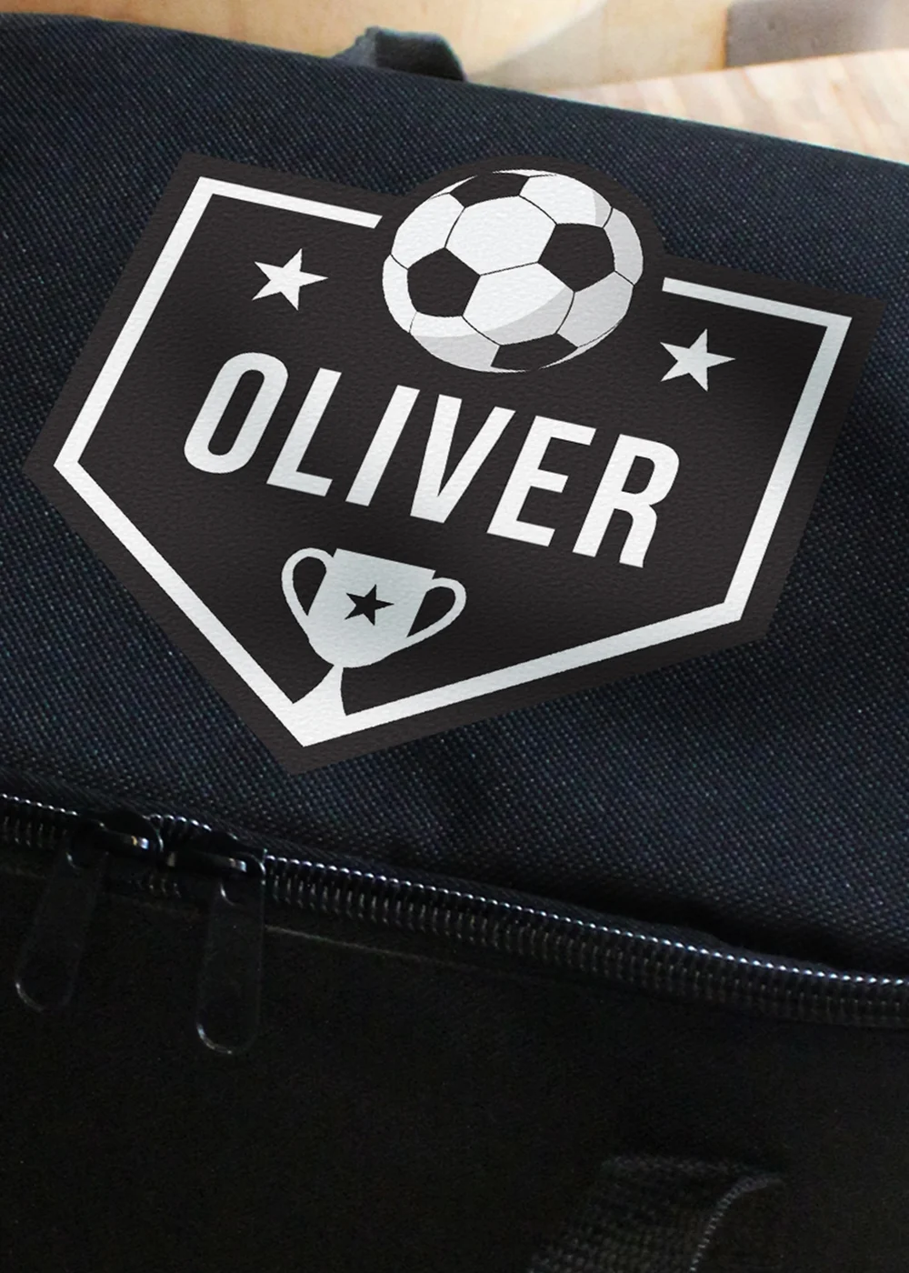 Personalised Memento Company Black Football Lunch Bag - One Size Image 2