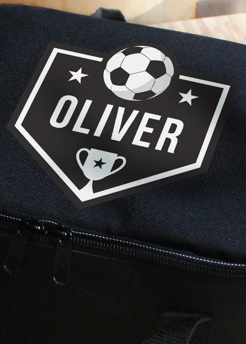 Personalised Memento Company Black Football Lunch Bag - One Size Image 2