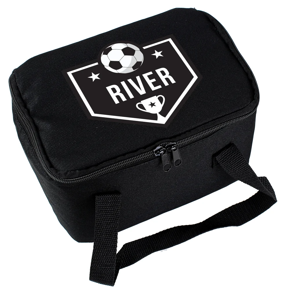 Personalised Memento Company Black Football Lunch Bag - One Size Image 5