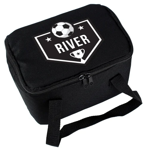 Personalised Memento Company Black Football Lunch Bag - One Size Image 5
