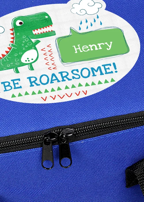Personalised Memento Company Blue Be Roarsome Dinosaur Lunch Bag - One Size Image 2