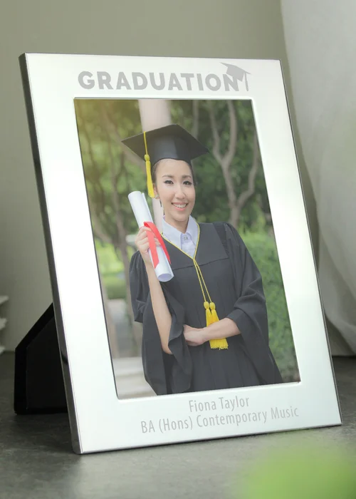 Personalised Memento Company Silver Graduation Silver 4x6 Photo Frame - One Size Image 3