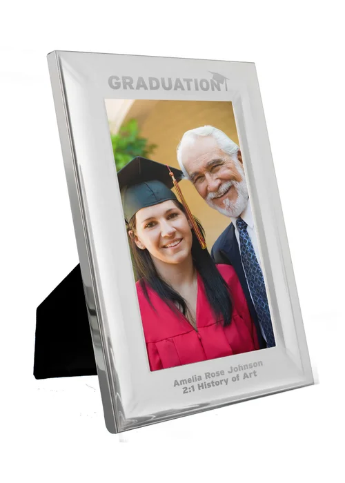 Personalised Memento Company Silver Graduation Silver 4x6 Photo Frame - One Size Image 1