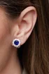 Jon Richard Silver Plated Blue Crystal Montana Flower Clip On Earrings - One Size Image 2