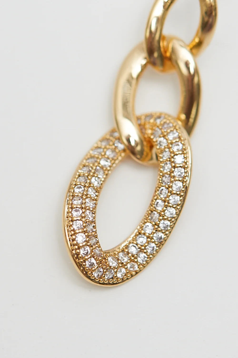 Jon Richard Gold Plated Polished And Crystal Chain Drop Earrings - One Size Image 2