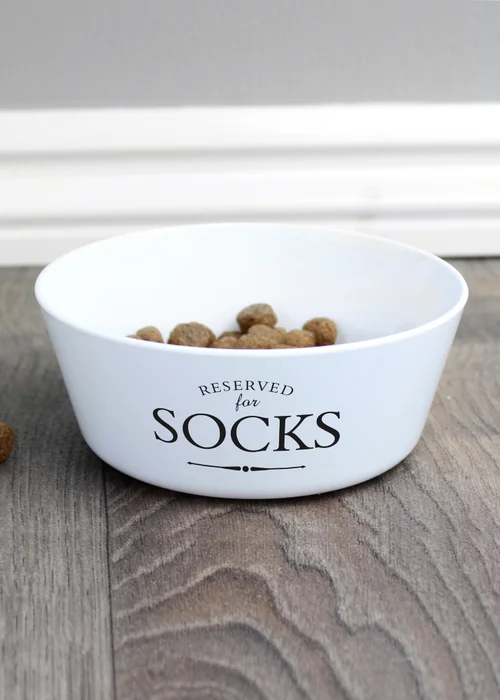 Personalised Memento Company White Reserved for Plastic Cat Bowl - One Size Image 3