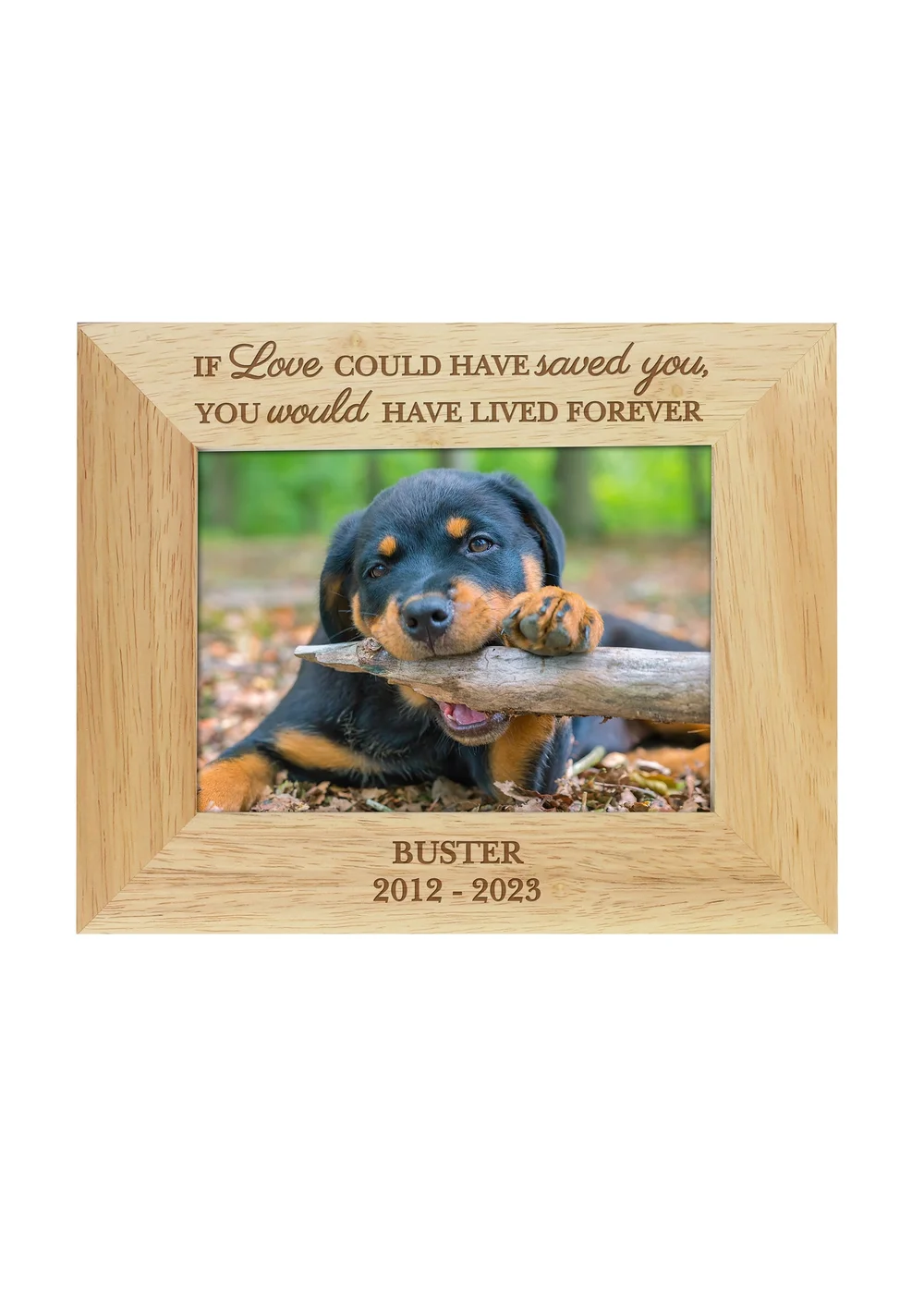 Personalised Memento Company Wood Pet Memorial 6x4 Photo Frame - One Size Image 3