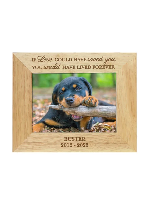 Personalised Memento Company Wood Pet Memorial 6x4 Photo Frame - One Size Image 3