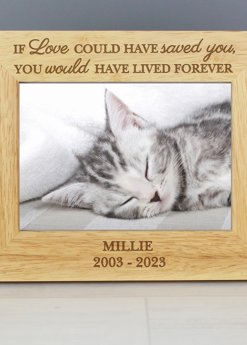 Personalised Memento Company Wood Pet Memorial 6x4 Photo Frame - One Size Image 2