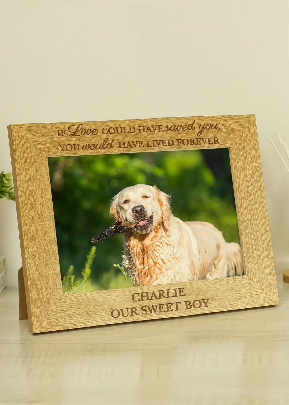 Personalised Memento Company Wood Pet Memorial 6x4 Photo Frame - One Size Image 1