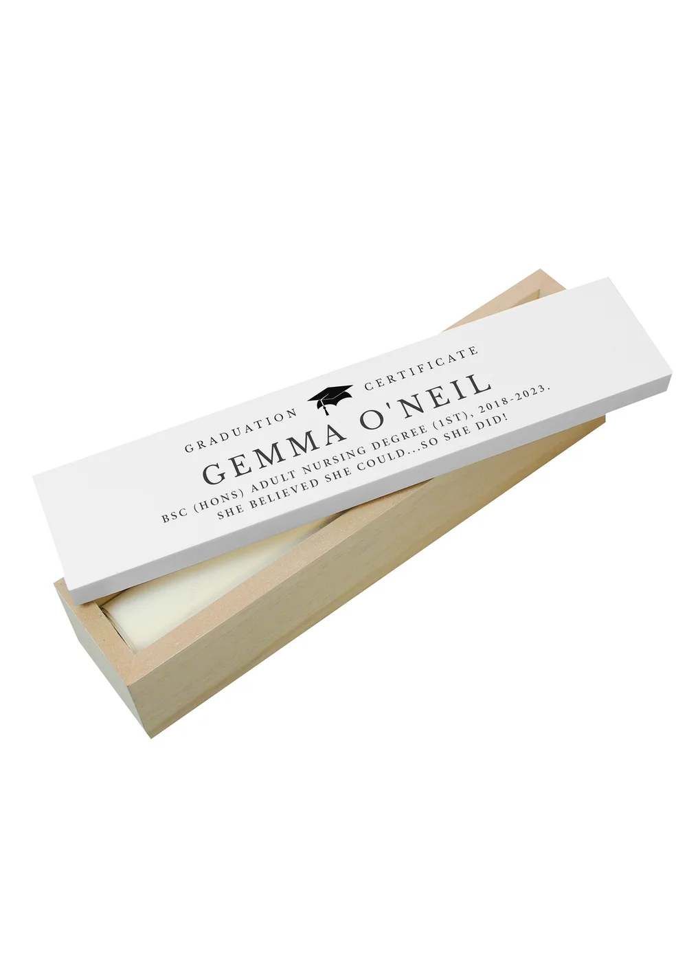 Personalised Memento Company Wood Graduation Certificate Holder - One Size Image 1