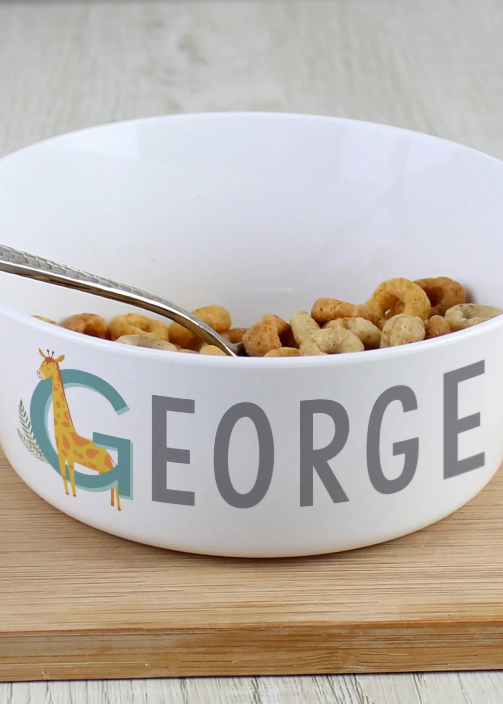 Personalised Memento Company White Animal Alphabet Plastic Bowl - One Size Image 2