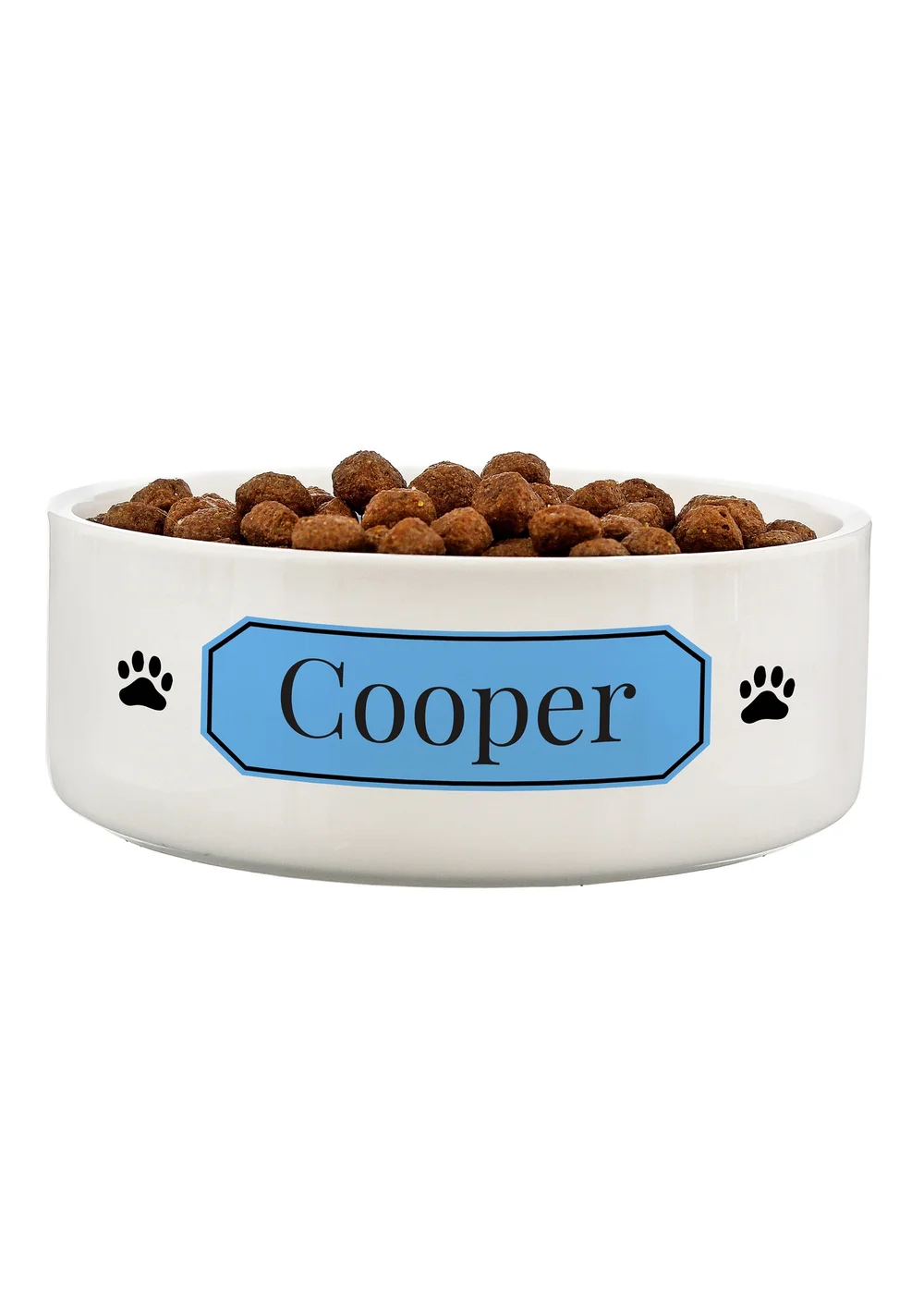 Personalised Memento Company Blue Plaque 14cm Medium Pet Bowl - One Size Image 1