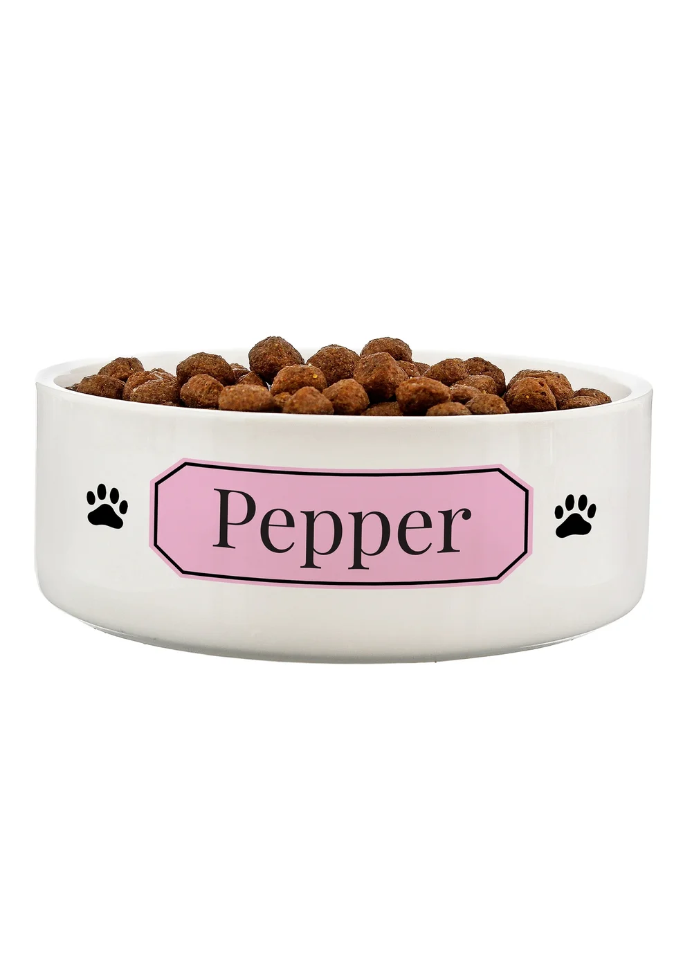 Personalised Memento Company Pink Plaque 14cm Medium Pet Bowl - One Size Image 1