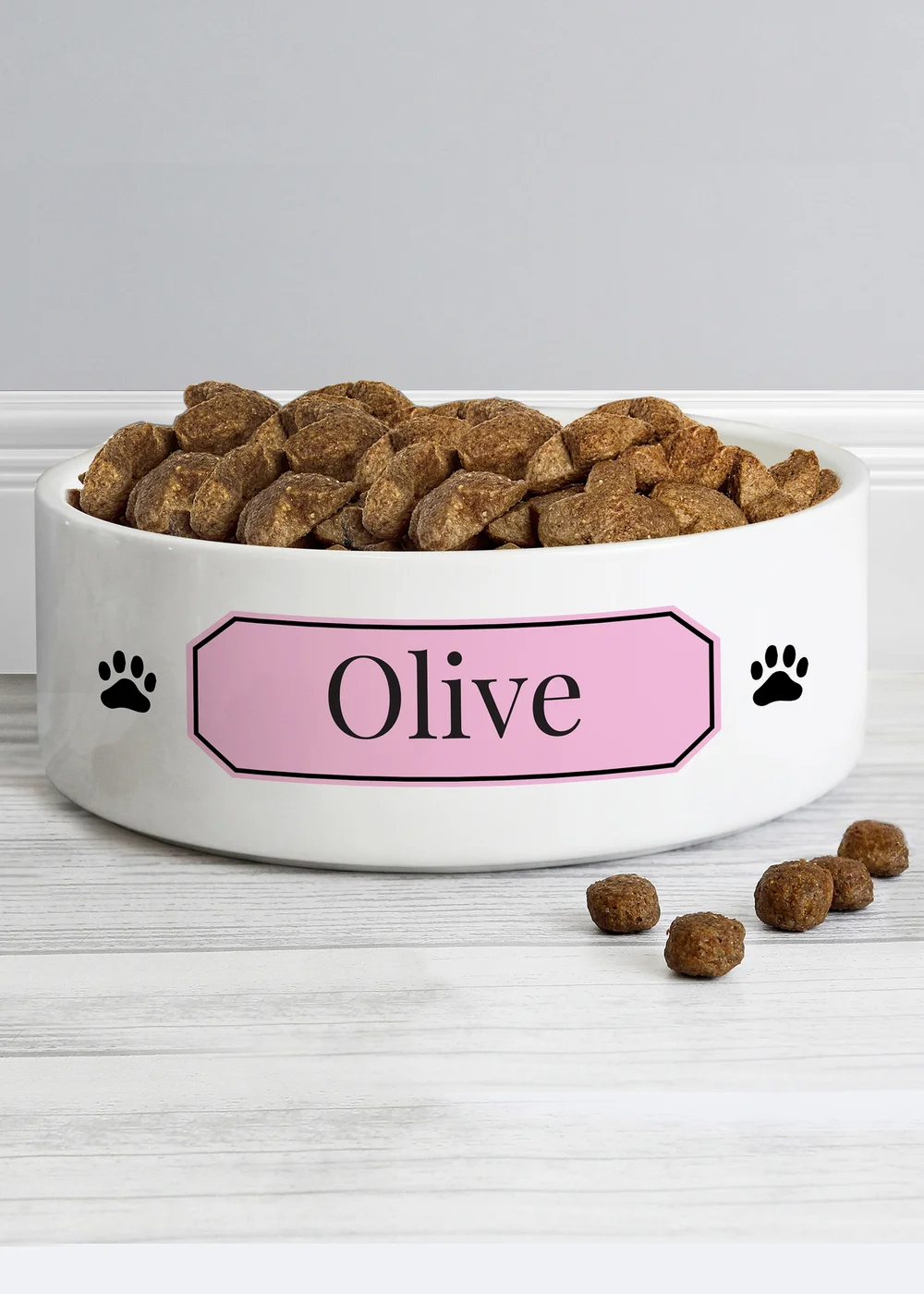 Personalised Memento Company Pink Plaque 14cm Medium Pet Bowl - One Size Image 3