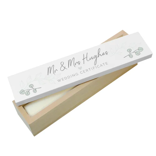 Personalised Memento Company Wood Botanical Leaves Certificate Holder - One Size Image 5