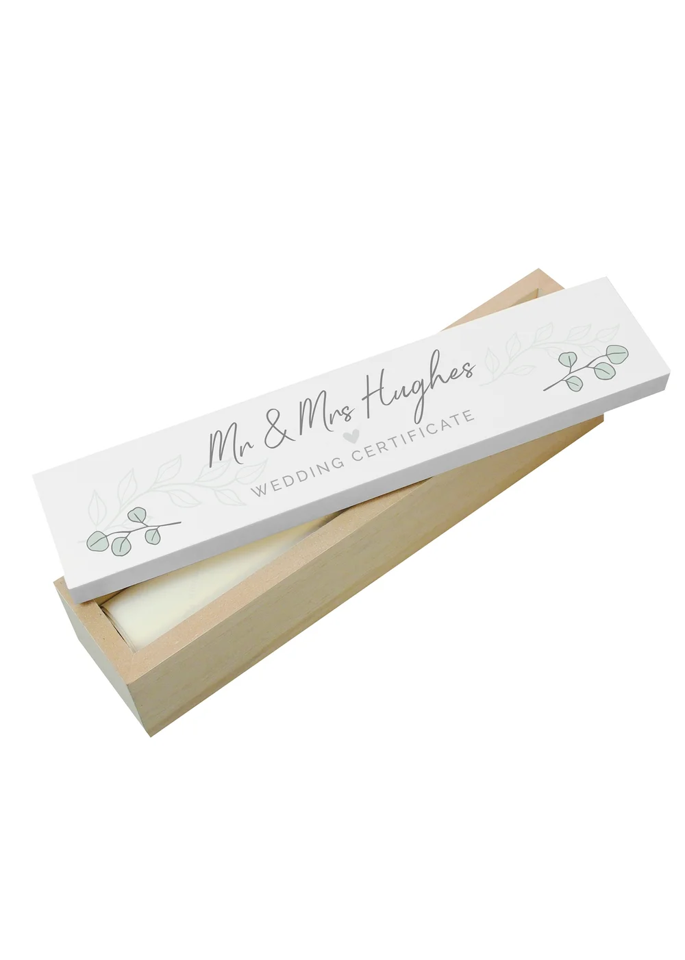Personalised Memento Company Wood Botanical Leaves Certificate Holder - One Size Image 3