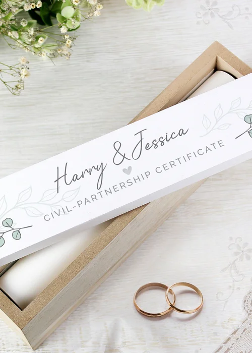 Personalised Memento Company Wood Botanical Leaves Certificate Holder - One Size Image 2
