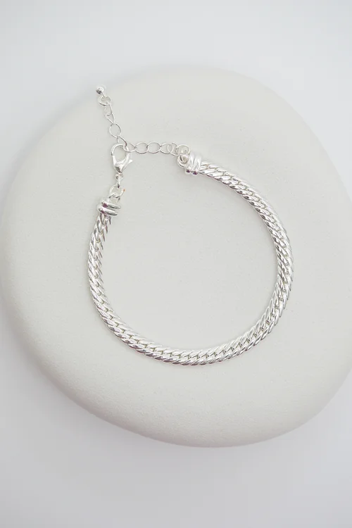 Jon Richard Silver Plated Herringbone Chain Bracelet - One Size Image 2