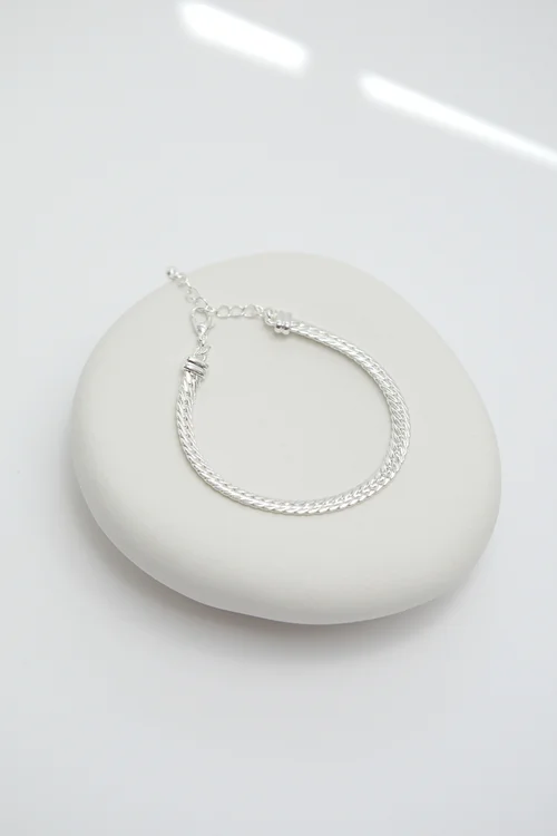 Jon Richard Silver Plated Herringbone Chain Bracelet - One Size Image 1