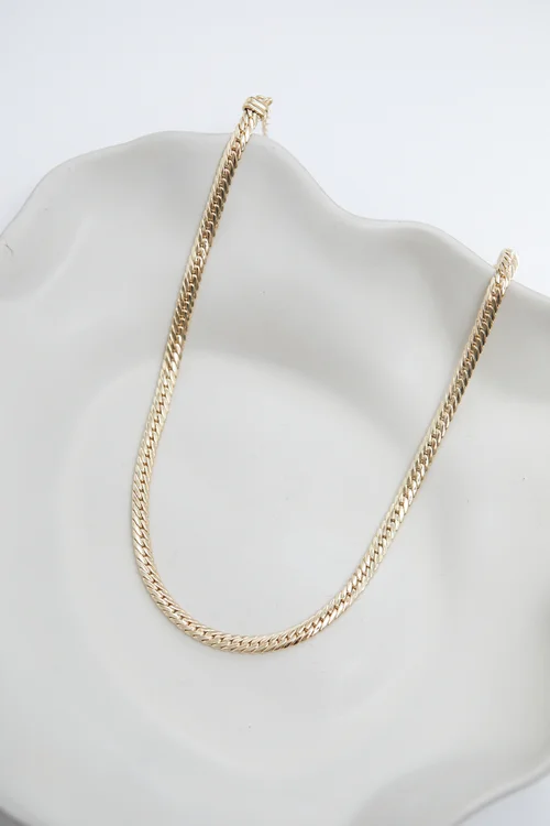 Jon Richard Gold Plated Herringbone Chain Necklace - One Size Image 1