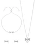 Jon Richard Silver Plated Crystal Bow and Pearl Set Gift Boxed - One Size Image 2