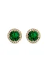 Jon Richard Gold Plated Cubic Zirconia Green Stud Earrings - One Size Image 1