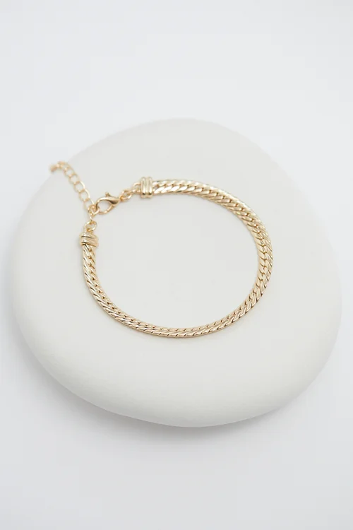 Jon Richard Gold Plated Herringbone Chain Bracelet - One Size Image 1