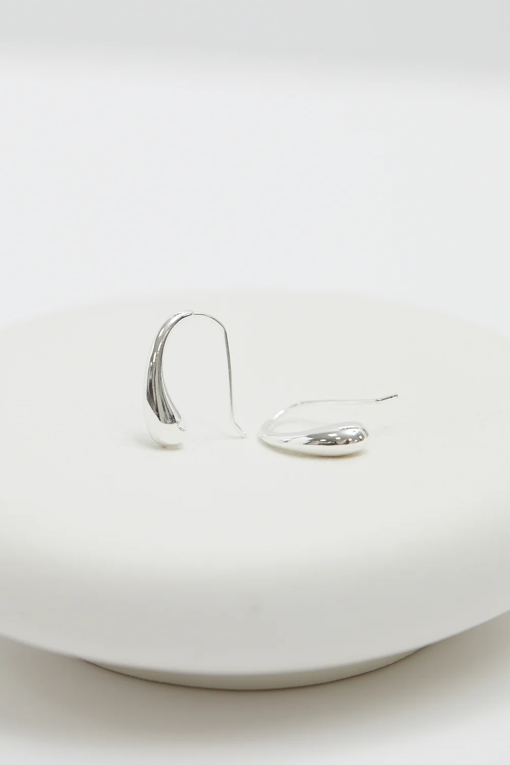 Jon Richard Recycled Silver Plated Organic Tear Drop Earrings - One Size Image 2